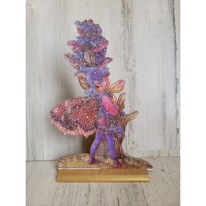 Vintage fairy flower purple glitter garden butterfly unique home decor